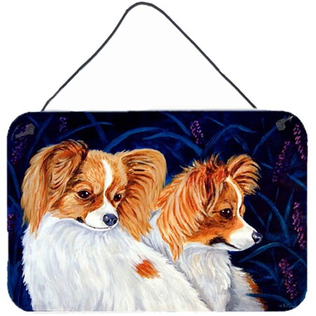 Carolines Treasures 8 x 12 in. Papillon Aluminium Metal Wall or Door Hanging Print 7241DS812